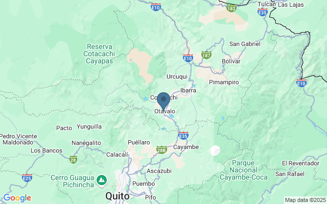 Kaart met locatie Markten in Ecuador